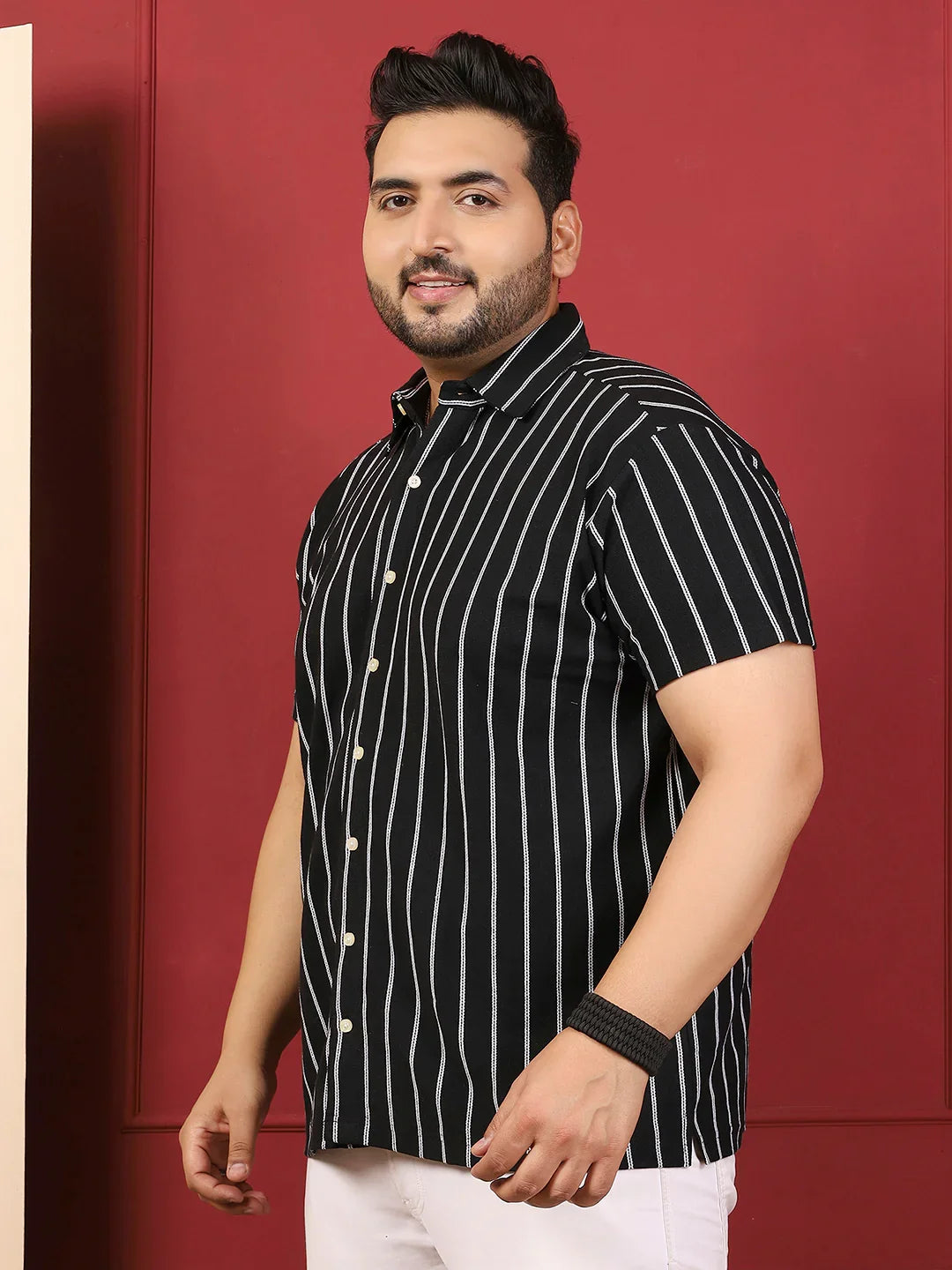 Men Plus Size Nistiq Multicolor Striped Shirt - bigbanana