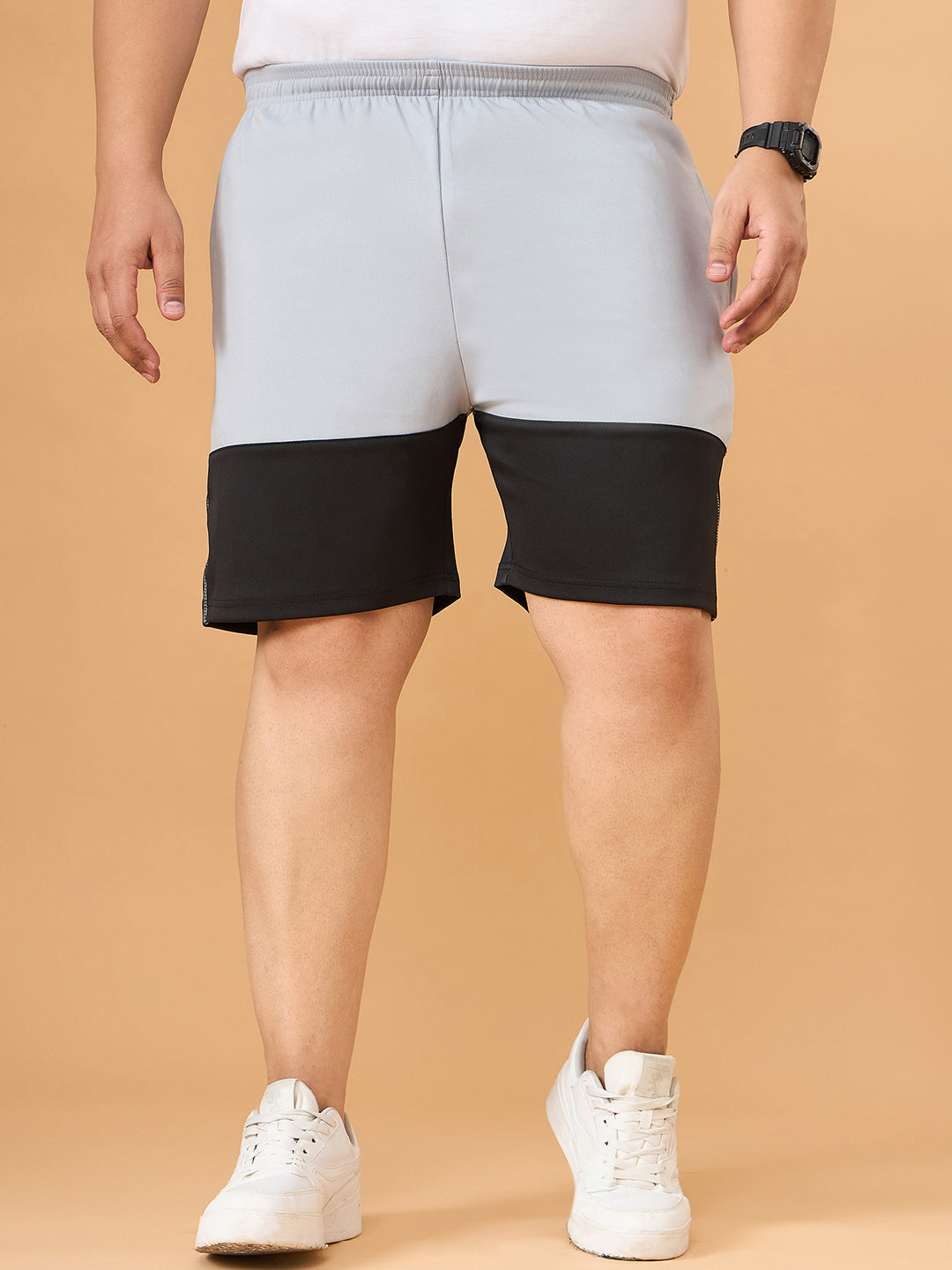 Men Plus Size Noiric Colorblock Shorts