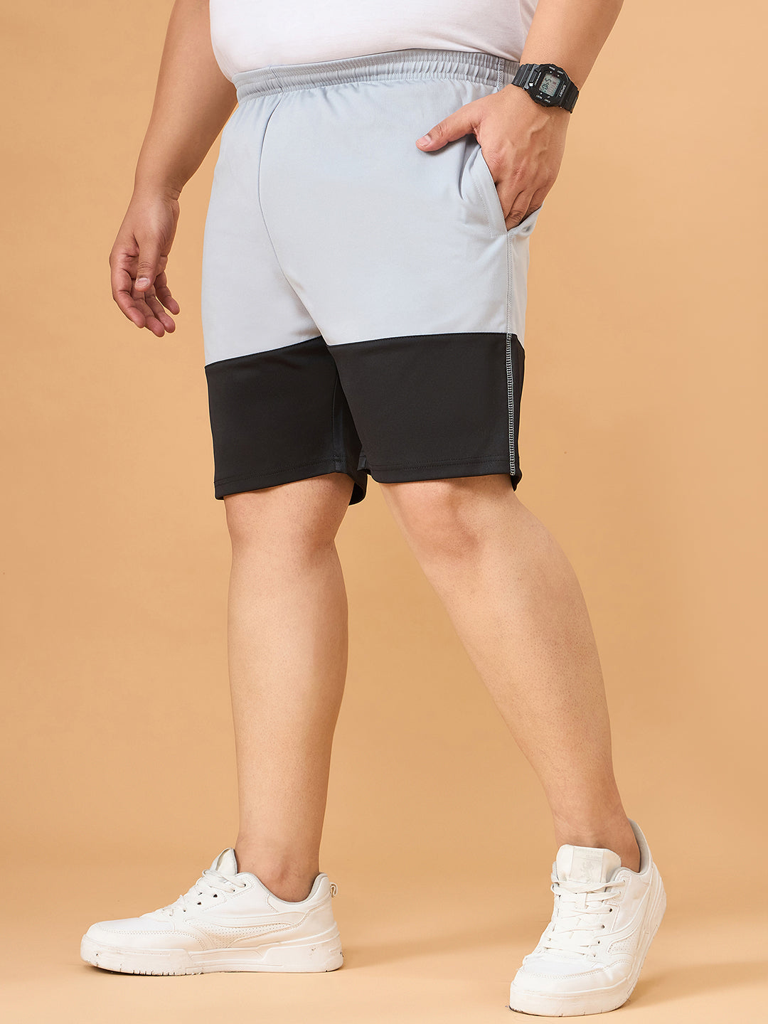 Men Plus Size Noiric Colorblock Shorts