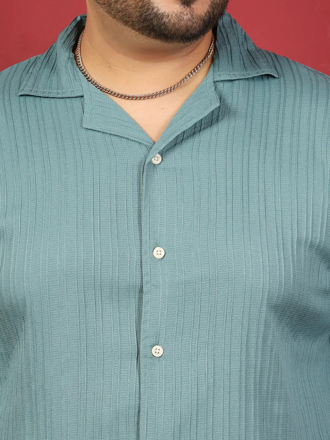 Men Plus Size Novari-Blue Blue Solid Shirt - bigbanana