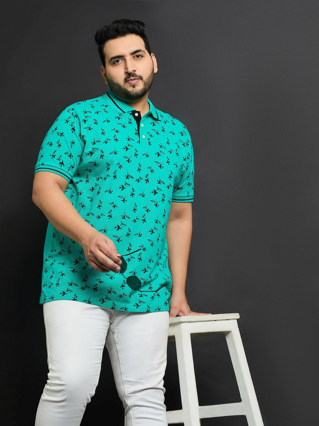 Men Plus Size Ntara Printed Polo Tshirt - bigbanana