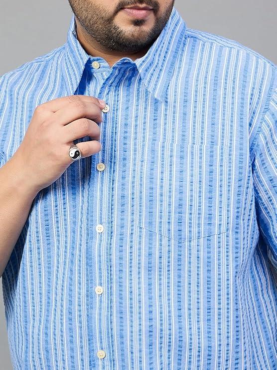 Men Plus Size Odin Striped Shirt - bigbanana