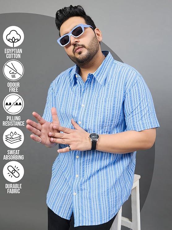 Men Plus Size Odin Striped Shirt - bigbanana