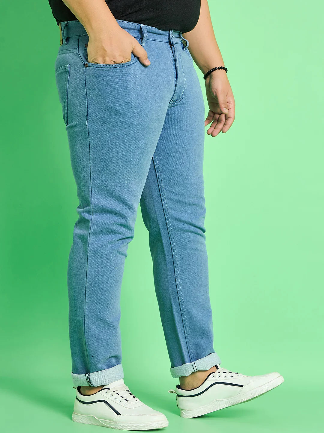 Men Plus Size Kaleb Solid Jeans - bigbanana
