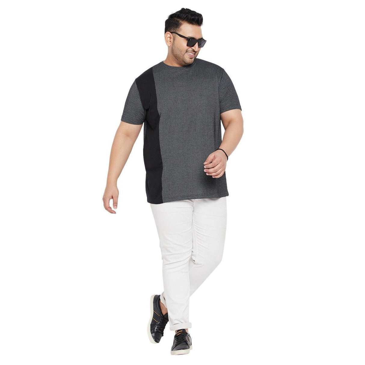 Men Plus Size Osip Textured Round Neck Tshirt - bigbanana