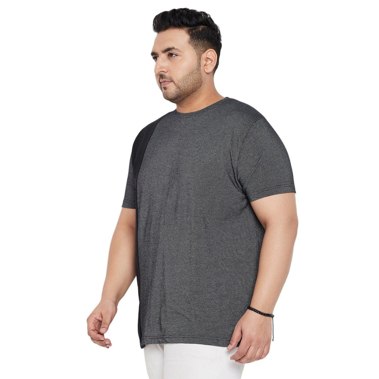 Men Plus Size Osip Textured Round Neck Tshirt - bigbanana