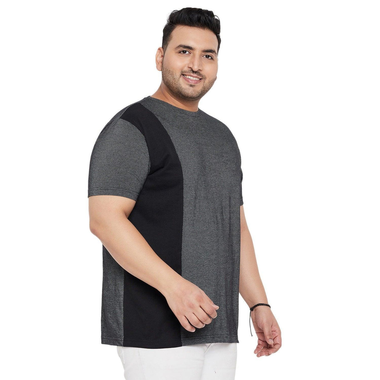 Men Plus Size Osip Textured Round Neck Tshirt - bigbanana