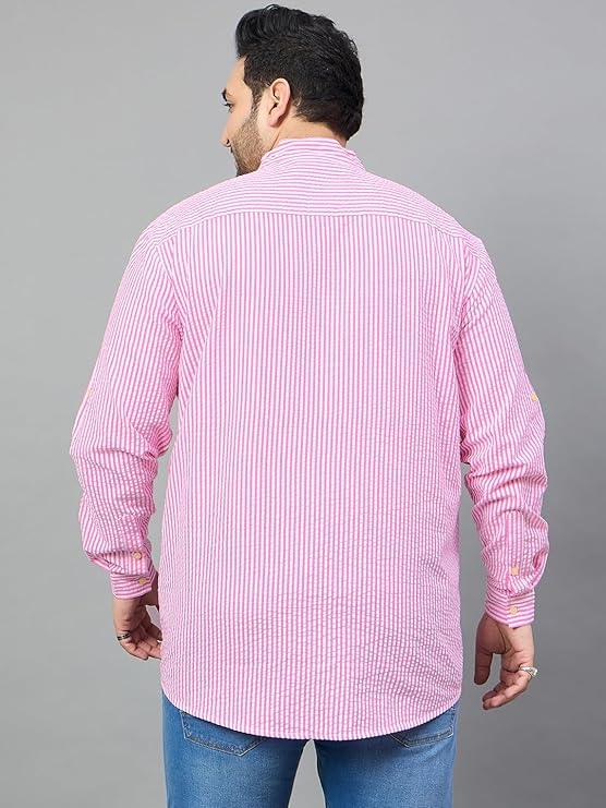 Men Plus Size Owen Striped Short Kurta - bigbanana