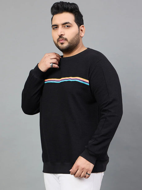 Men Plus Size Ozil Solid Sweatshirt - bigbanana