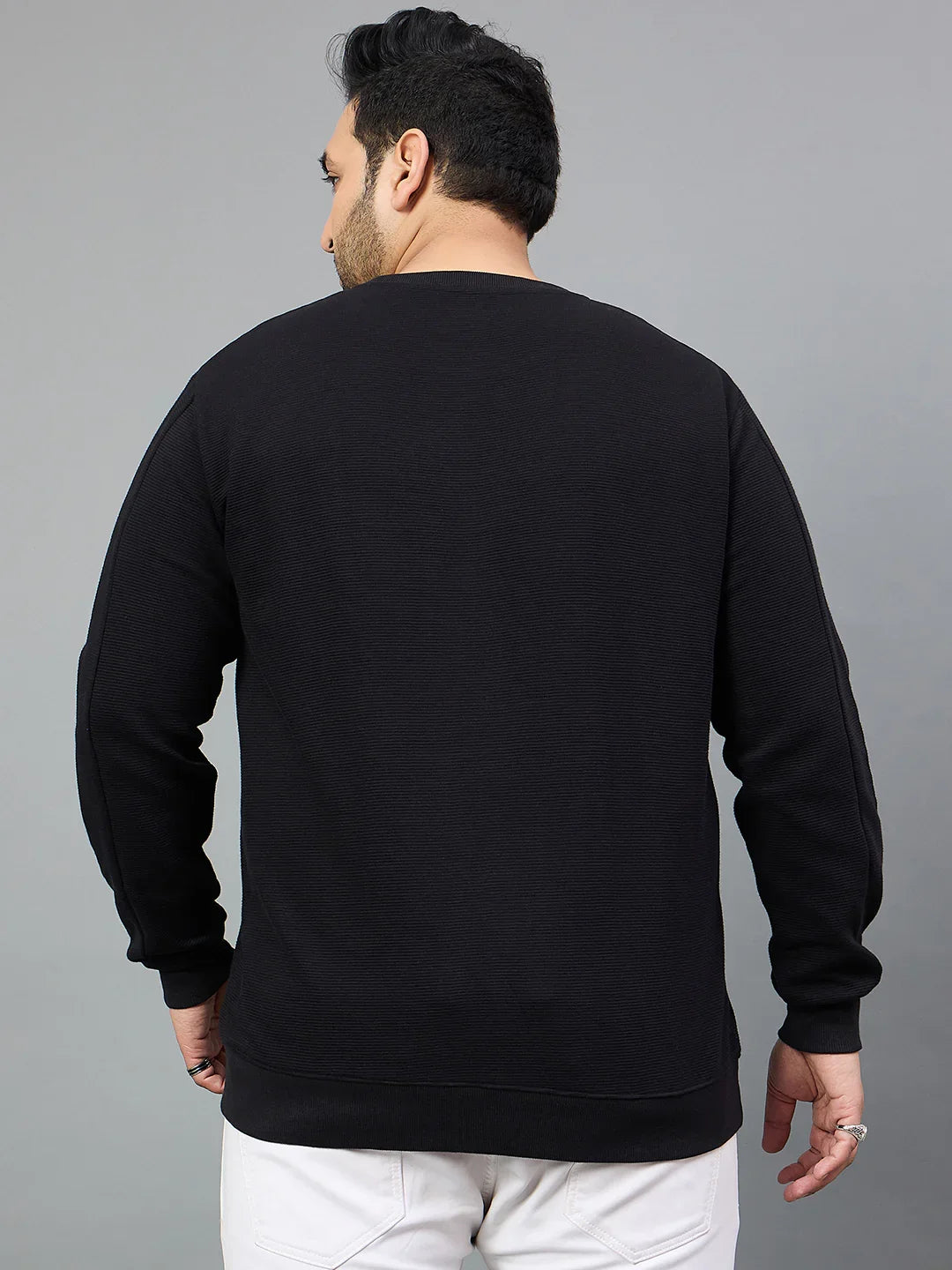 Men Plus Size Ozil Solid Sweatshirt - bigbanana