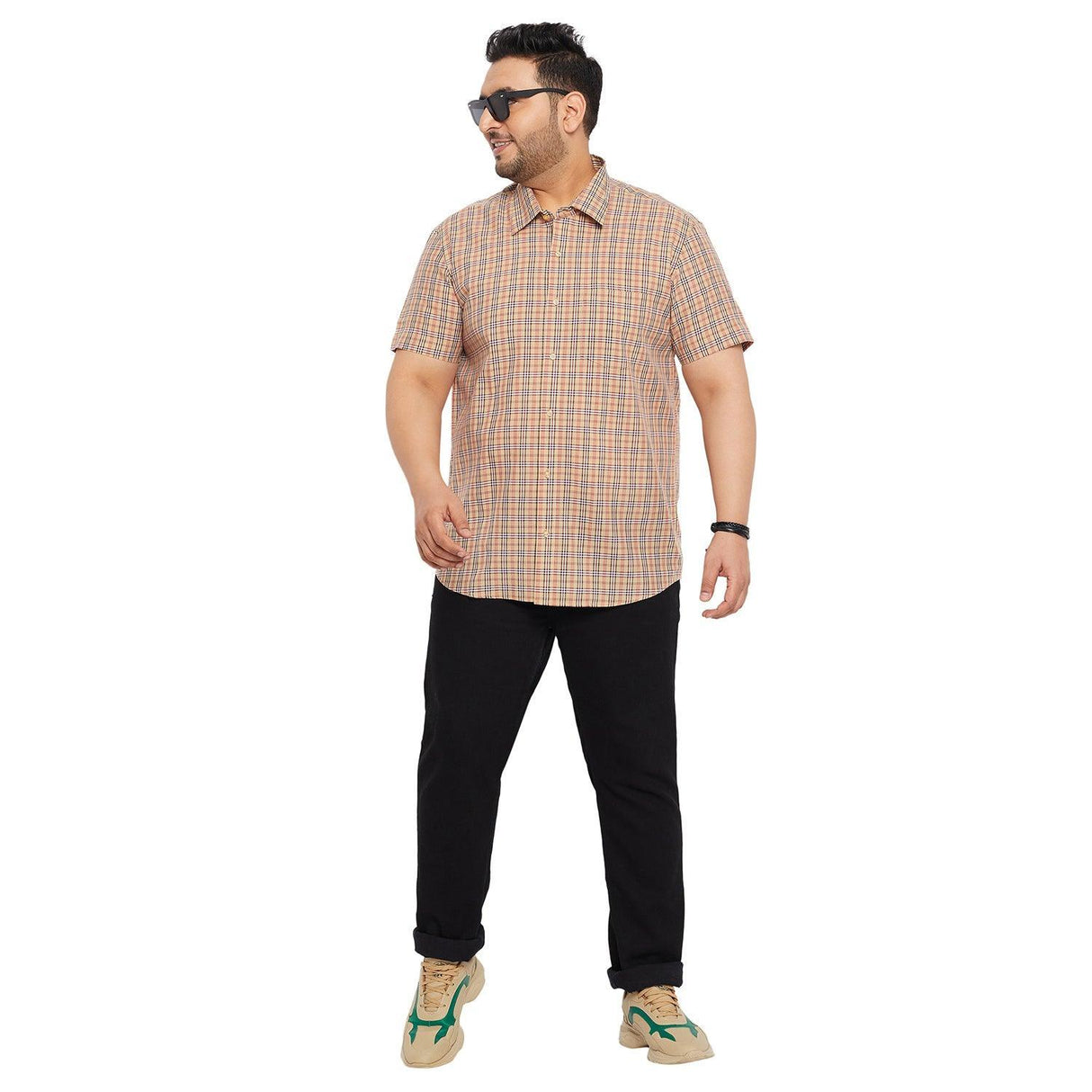 Men Plus Size Para Check Shirt - bigbanana