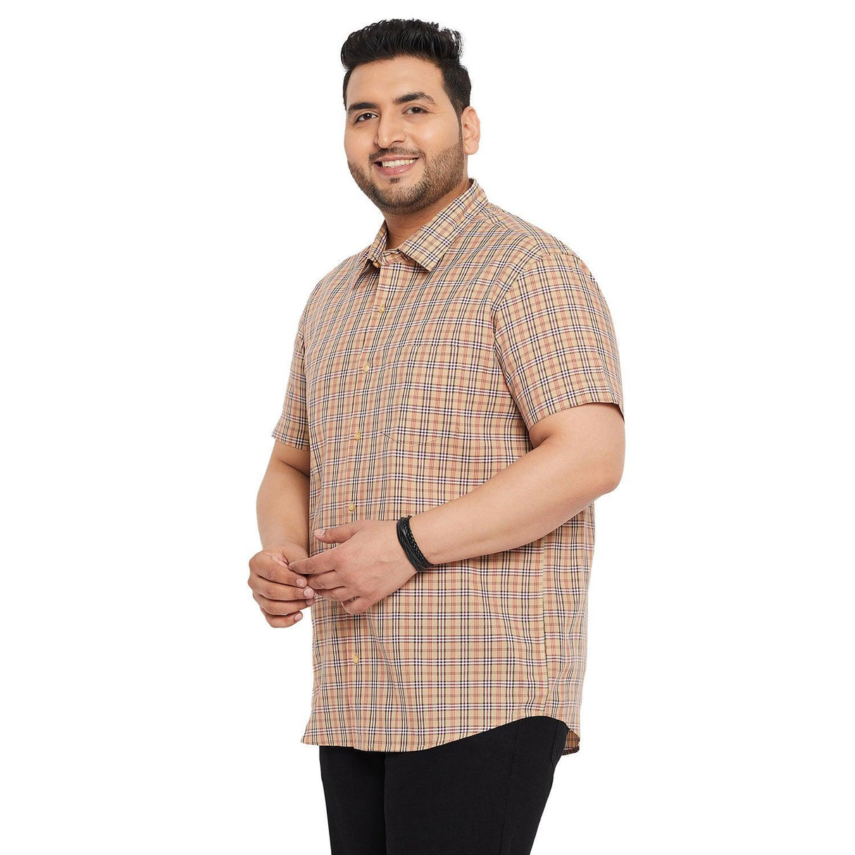 Men Plus Size Para Check Shirt - bigbanana