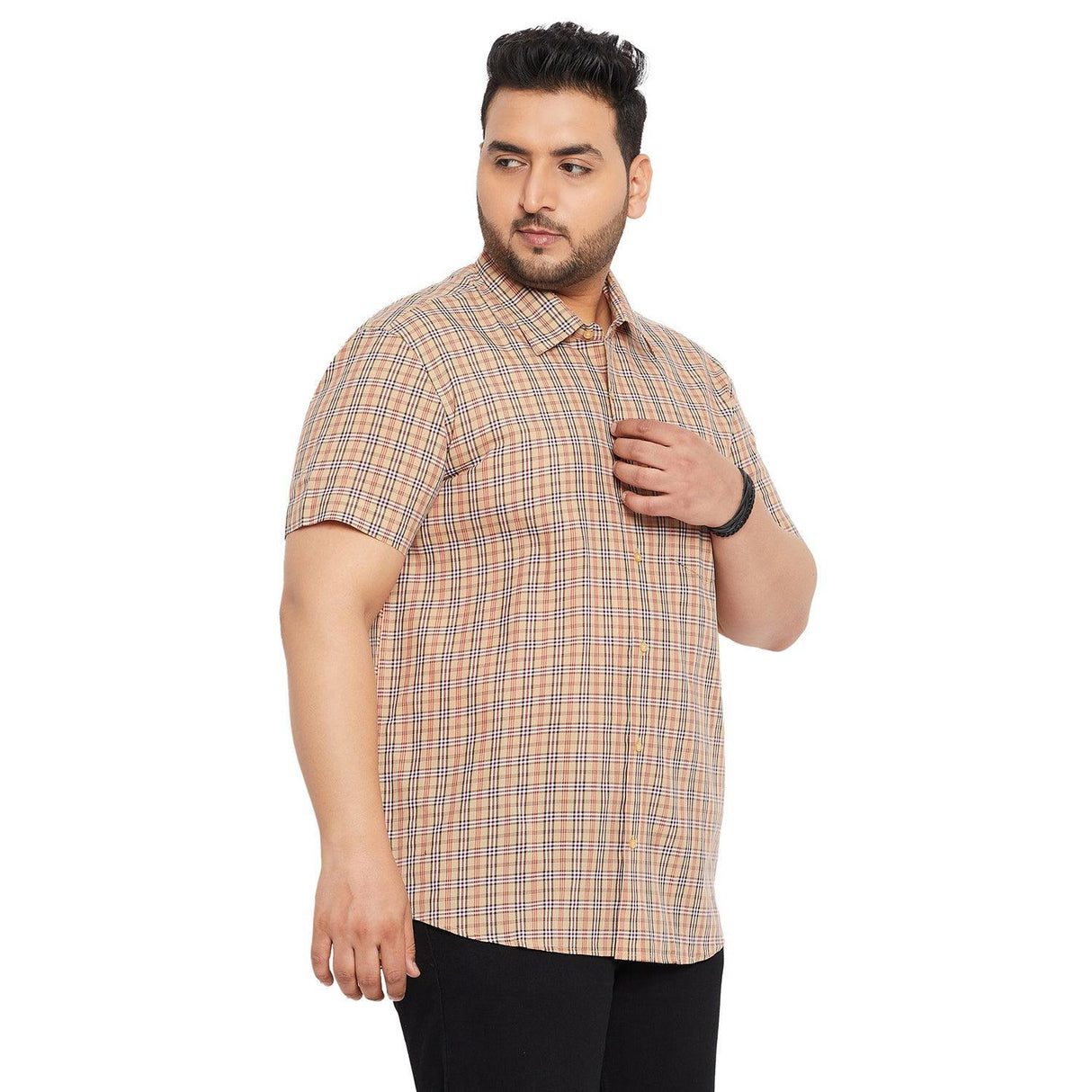 Men Plus Size Para Check Shirt - bigbanana