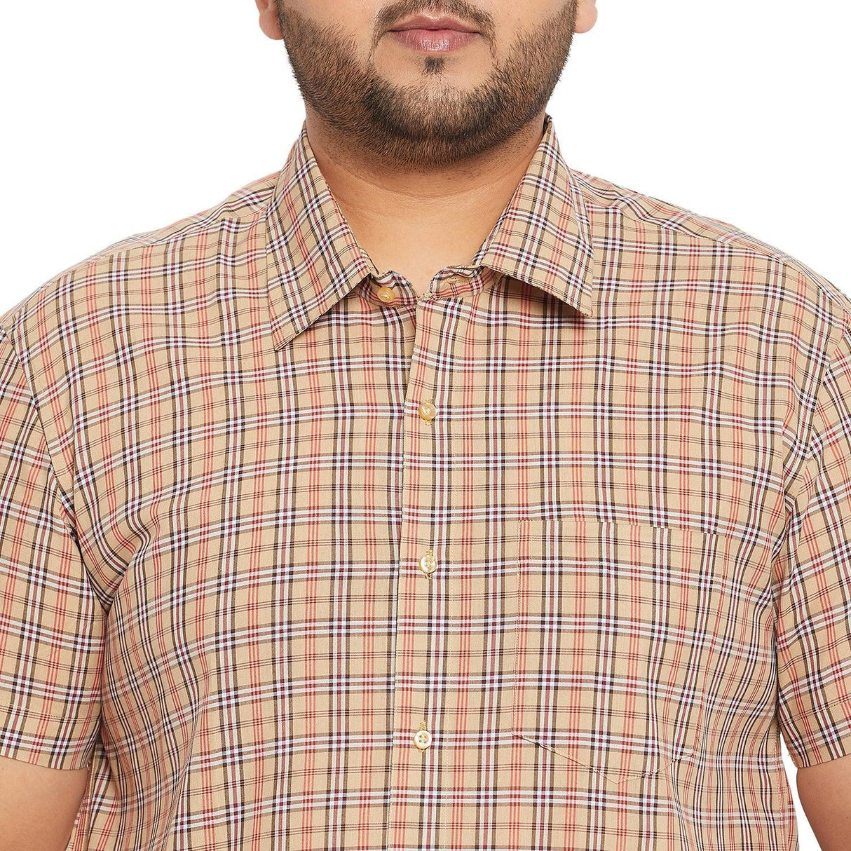 Men Plus Size Para Check Shirt - bigbanana