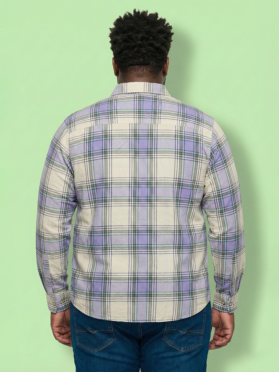 Men Plus Size Parch Multicolor Checkered Casual Shirt