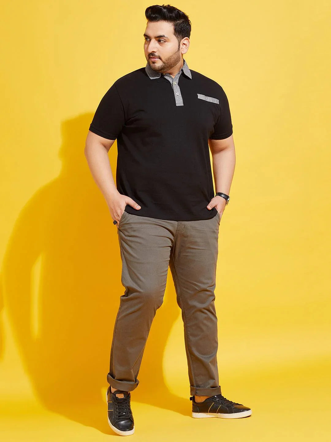 Men Plus Size Pascal-10 Solid Polo Tshirt - bigbanana