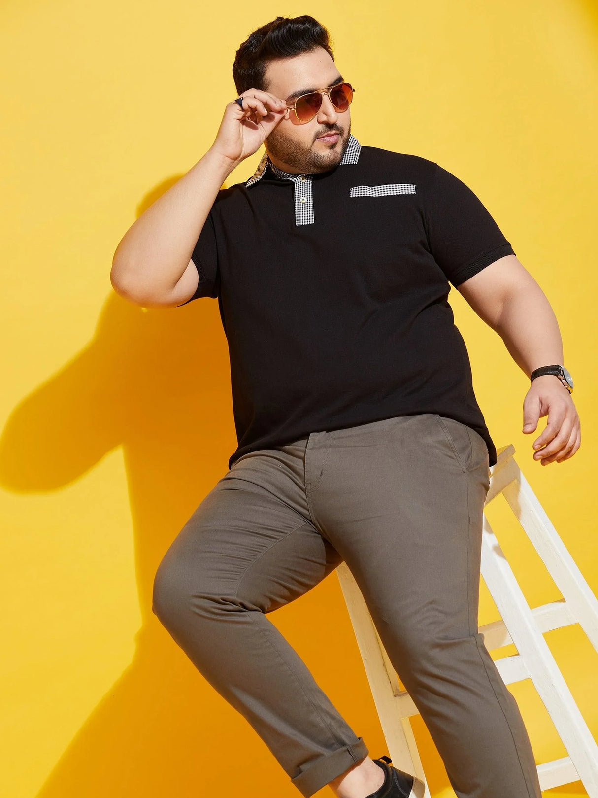 Men Plus Size Pascal-10 Solid Polo Tshirt - bigbanana