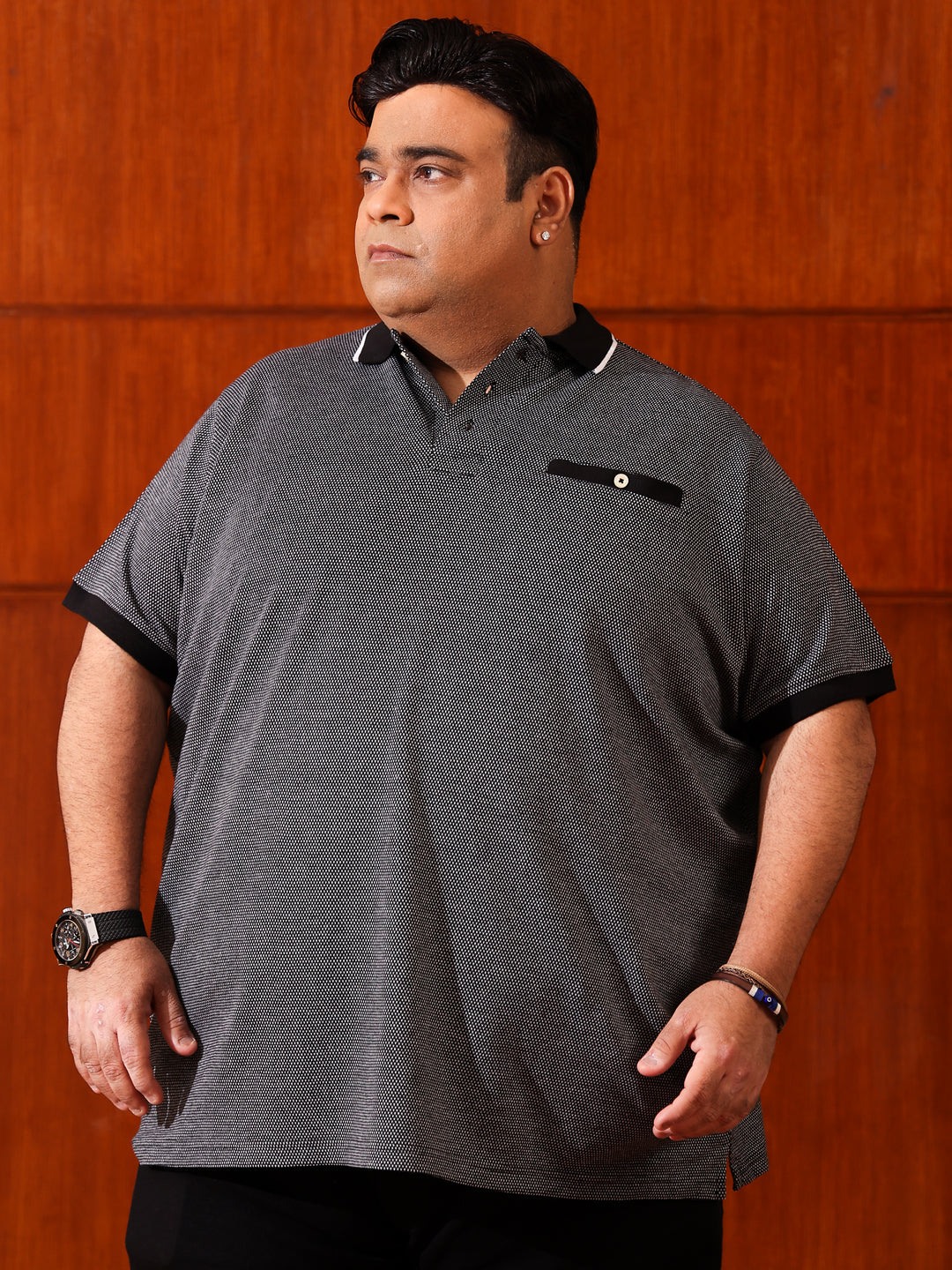 Men Plus Size Paulo Jacquard Polo Tshirt - bigbanana