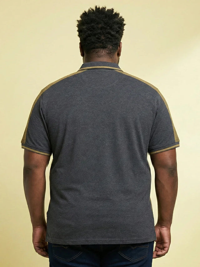Men Plus Size Penekka-Grey Colorblock Polo Tshirt