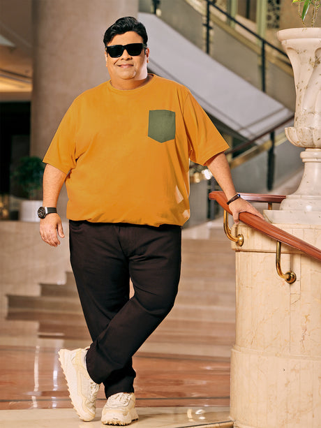 Men Plus Size Carlisle Solid Round Neck Tshirt - bigbanana