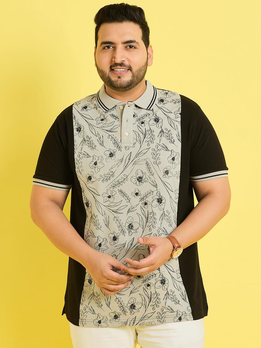 Men Plus Size Picos Colorblock Polo Tshirt - bigbanana
