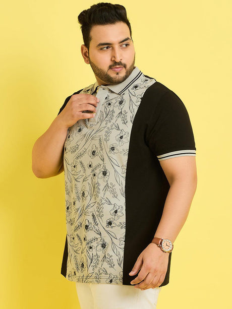 Men Plus Size Picos Colorblock Polo Tshirt - bigbanana