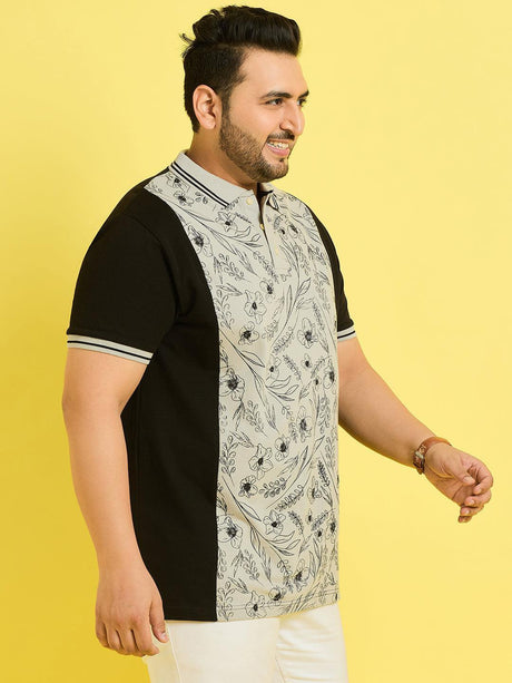 Men Plus Size Picos Colorblock Polo Tshirt - bigbanana