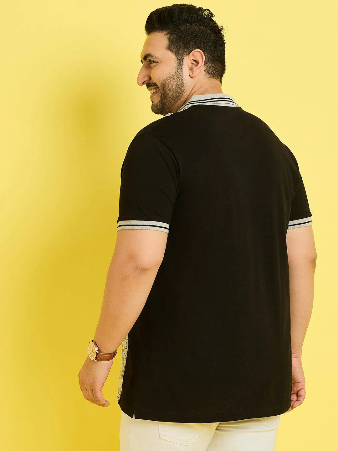 Men Plus Size Picos Colorblock Polo Tshirt - bigbanana