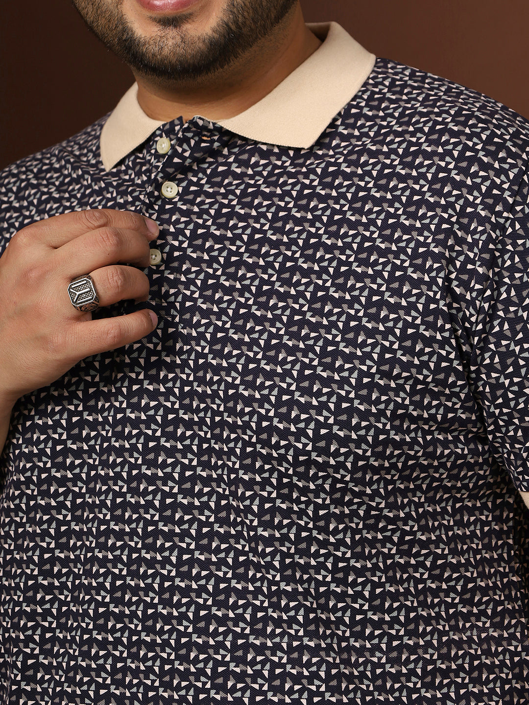 Men Plus Size Pluune Printed Multi Polo Tshirt - bigbanana