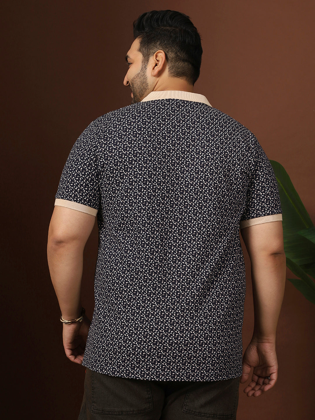 Men Plus Size Pluune Printed Multi Polo Tshirt - bigbanana