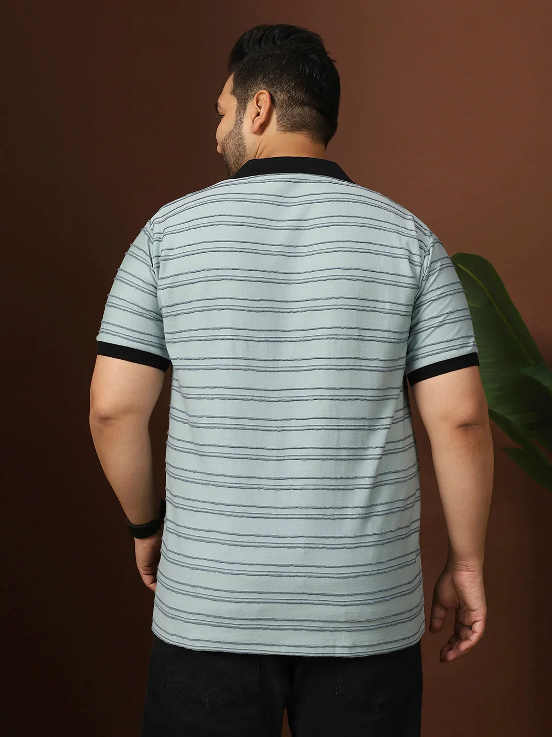 Men Plus Size Plynet Striped Multi Polo Tshirt - bigbanana