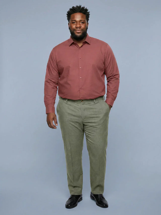 Men Plus Size Pristine-Grey Textured Formal Pants