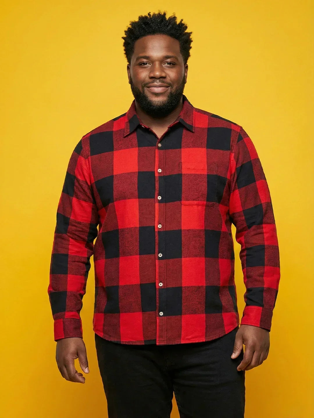Men Plus Size Pulse Multicolor Checkered Casual Shirt