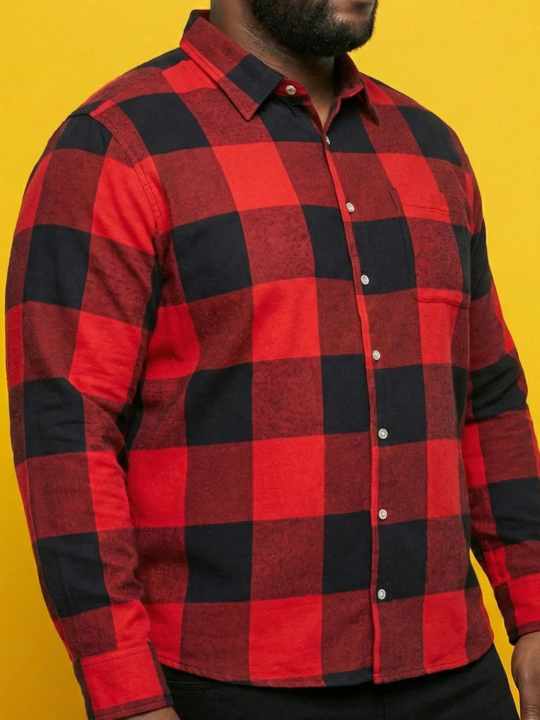 Men Plus Size Pulse Multicolor Checkered Casual Shirt