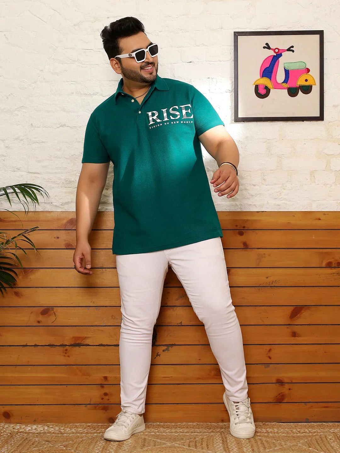 Men Plus Size Quilsa Printed Multi Polo Tshirt - bigbanana