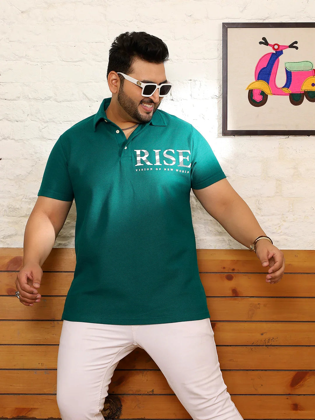 Men Plus Size Quilsa Printed Multi Polo Tshirt - bigbanana