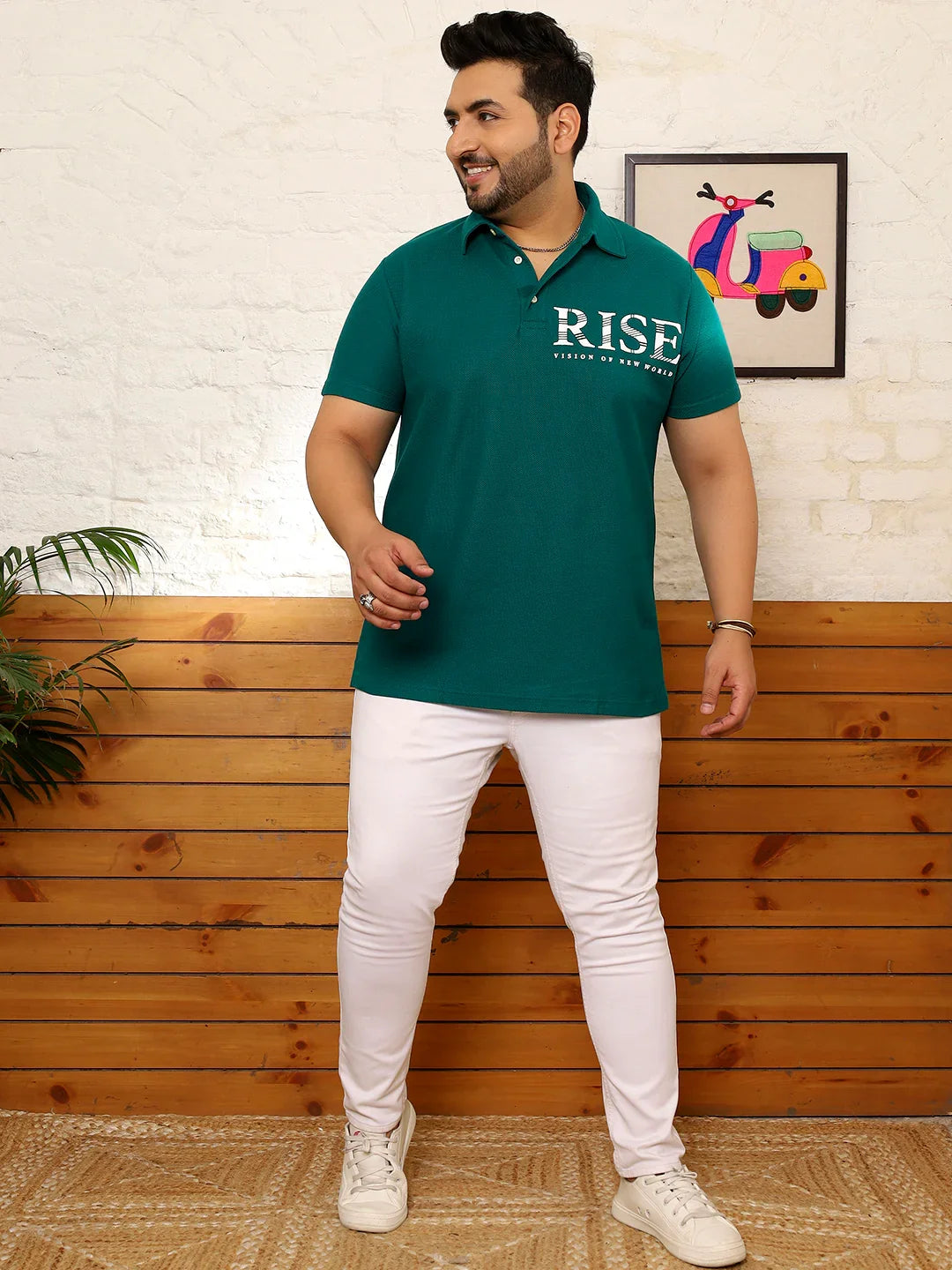 Men Plus Size Quilsa Printed Multi Polo Tshirt - bigbanana