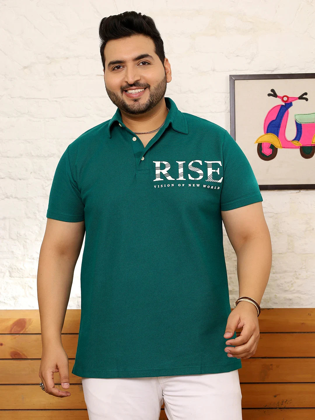 Men Plus Size Quilsa Printed Multi Polo Tshirt - bigbanana