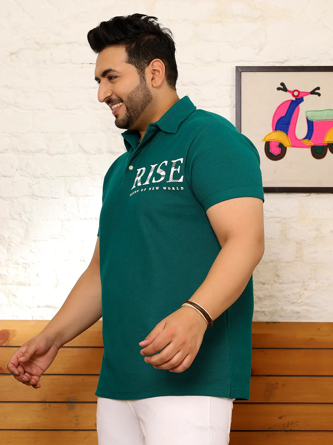 Men Plus Size Quilsa Printed Multi Polo Tshirt - bigbanana