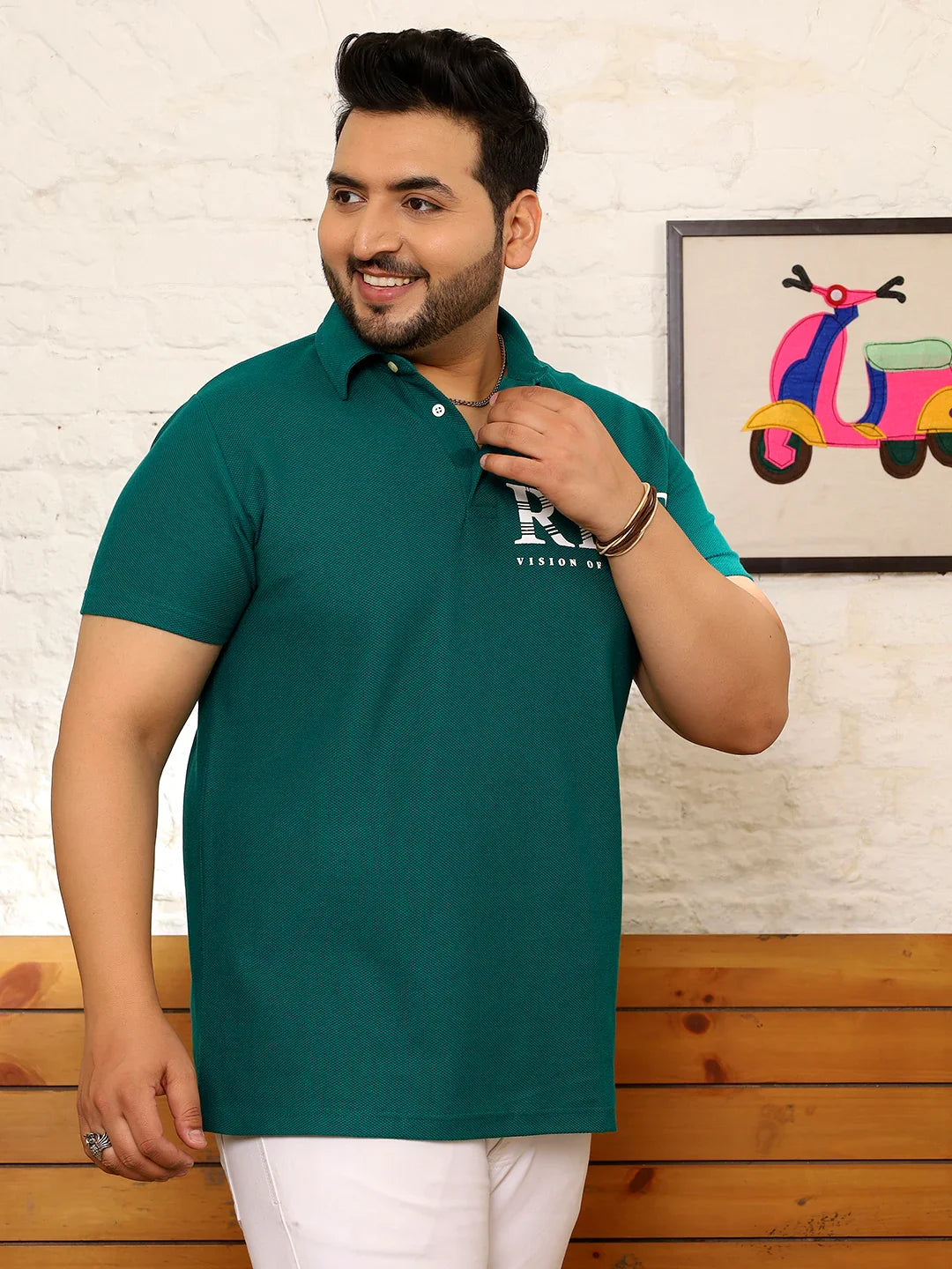 Men Plus Size Quilsa Printed Multi Polo Tshirt - bigbanana
