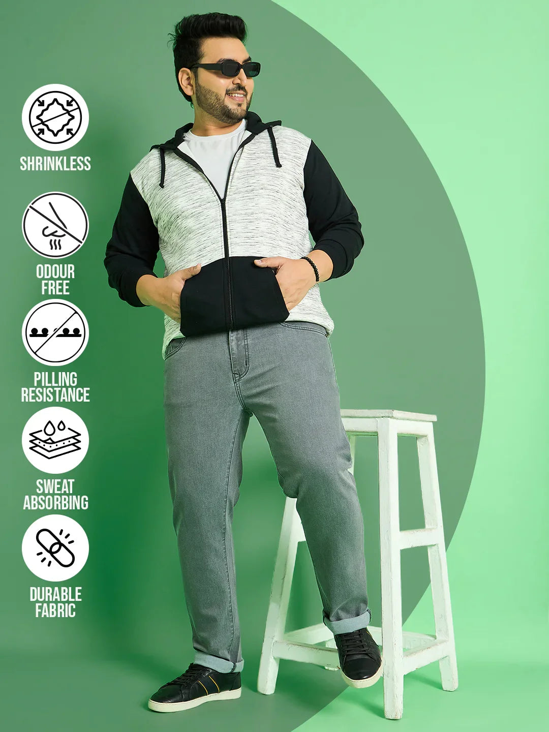 Men Plus Size Cade Solid Jeans - bigbanana