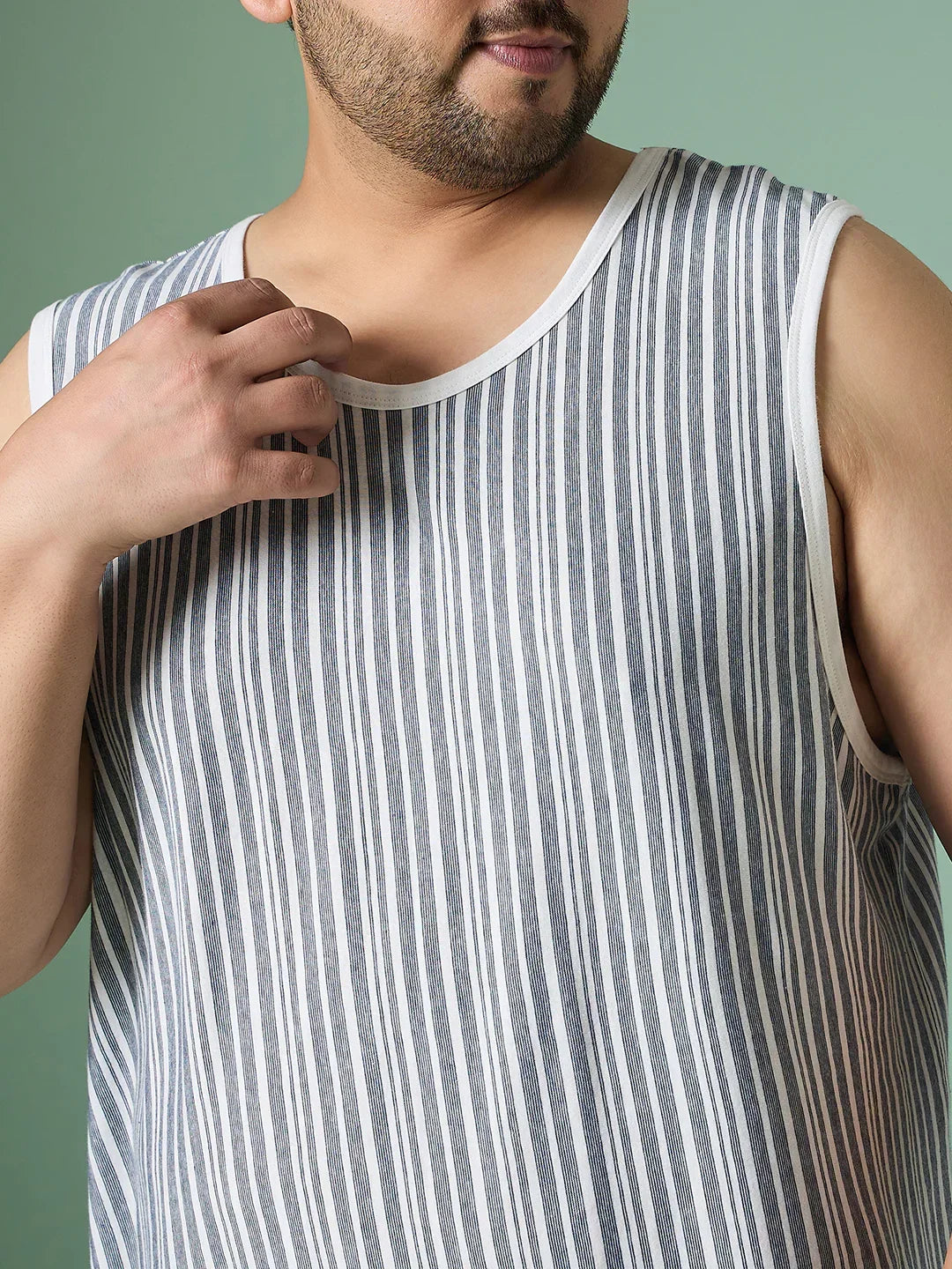 Men Plus Size Rain White Solid Vest - bigbanana