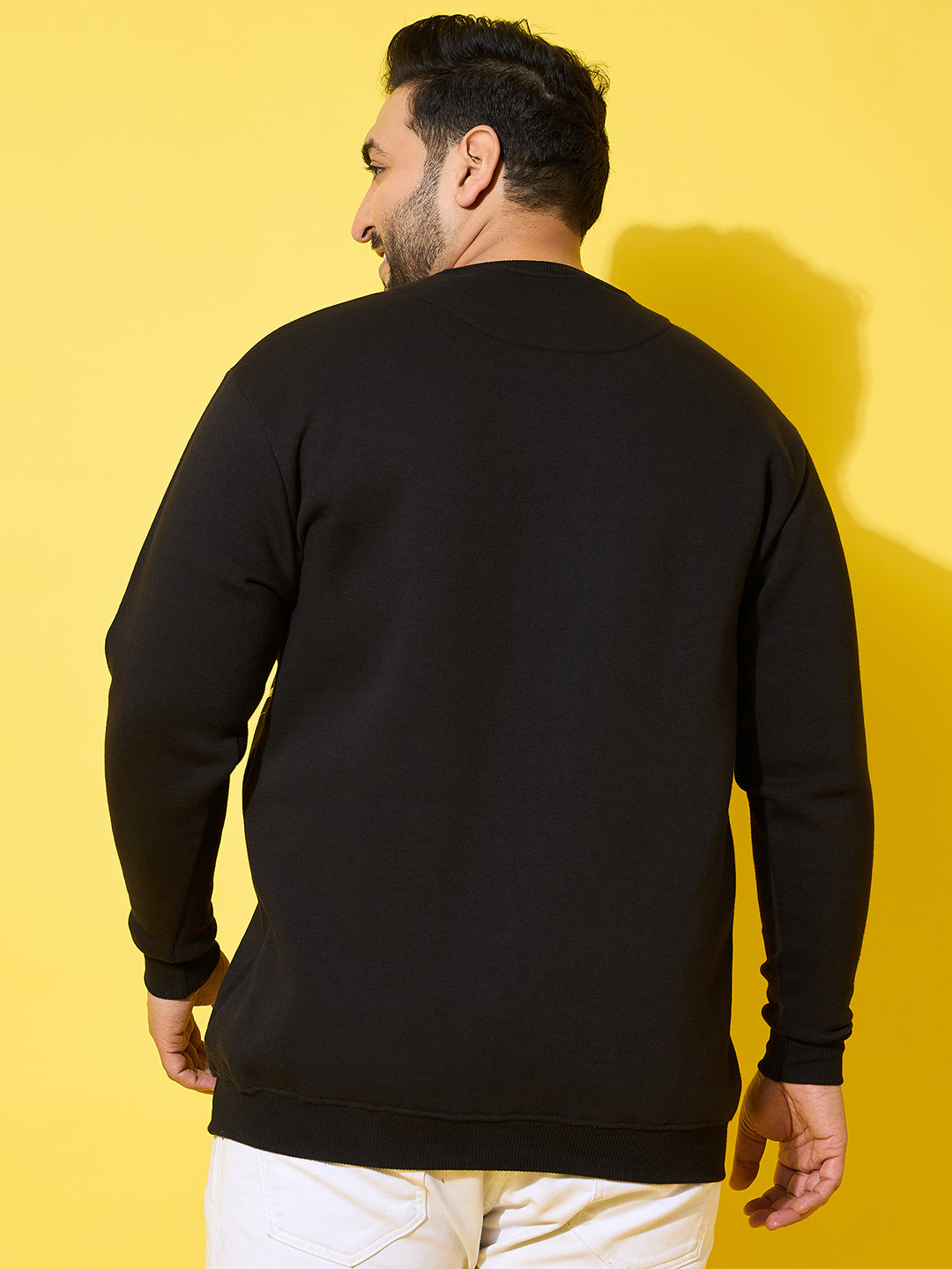 Men Plus Size Reign Black Printed Sweatshirt
