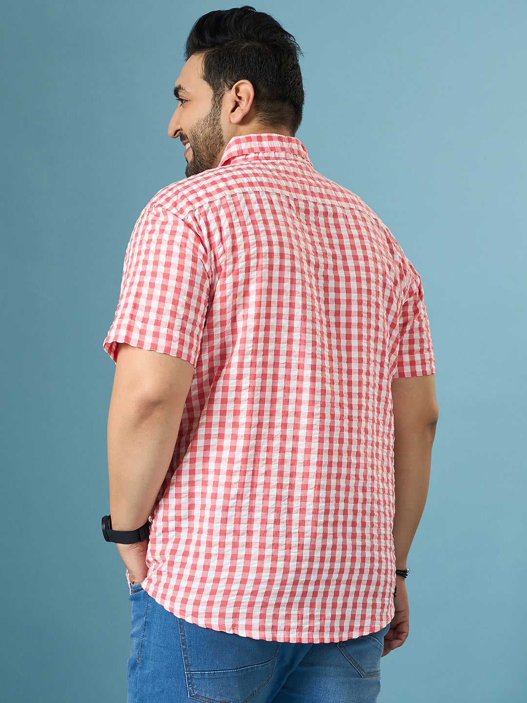 Men Plus Size Revola Multicolor Checkered Casual Shirt
