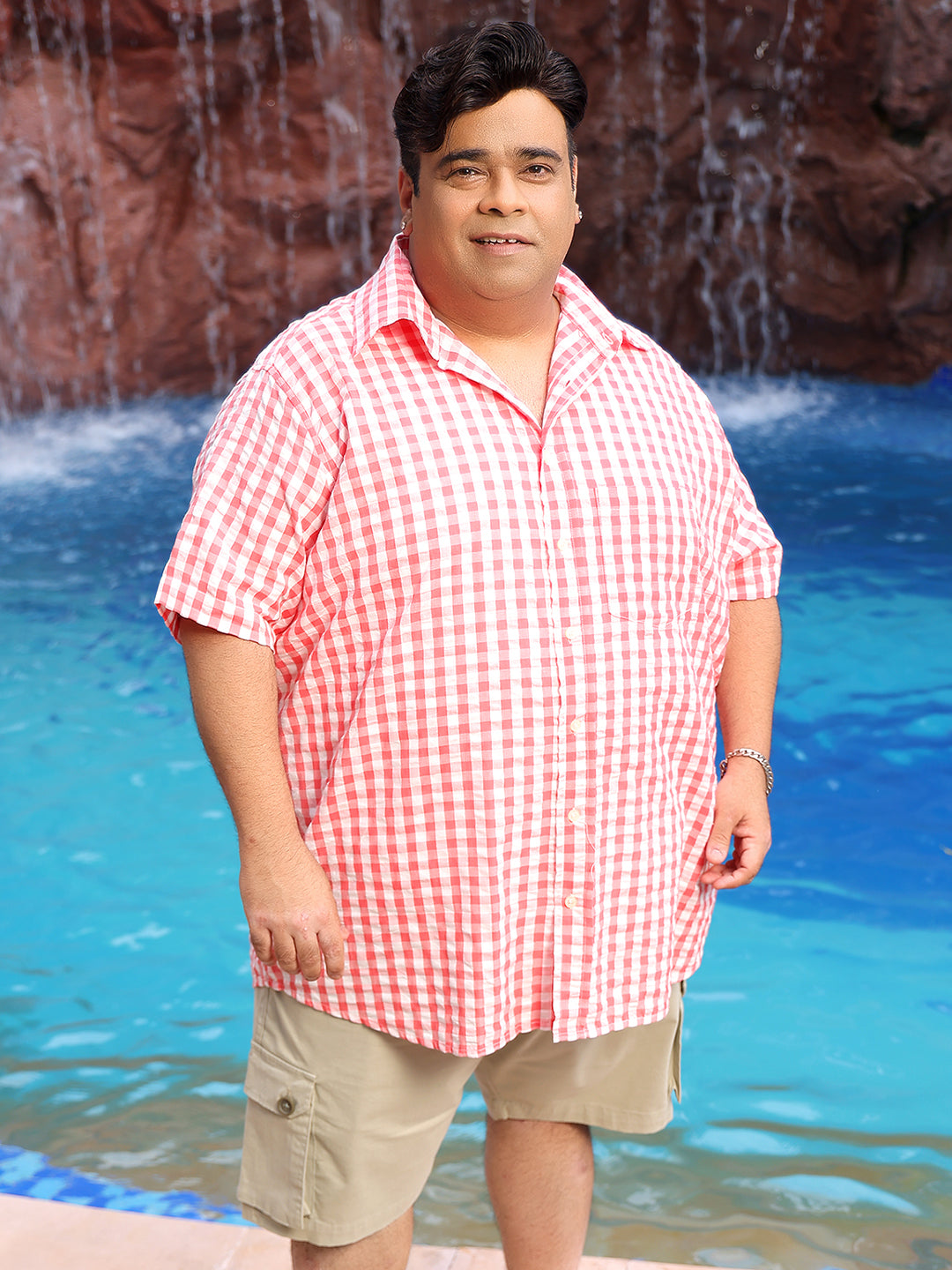 Men Plus Size Revola Multicolor Checkered Casual Shirt