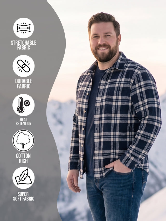 Men Plus Size Rewan Multi Check Shirts