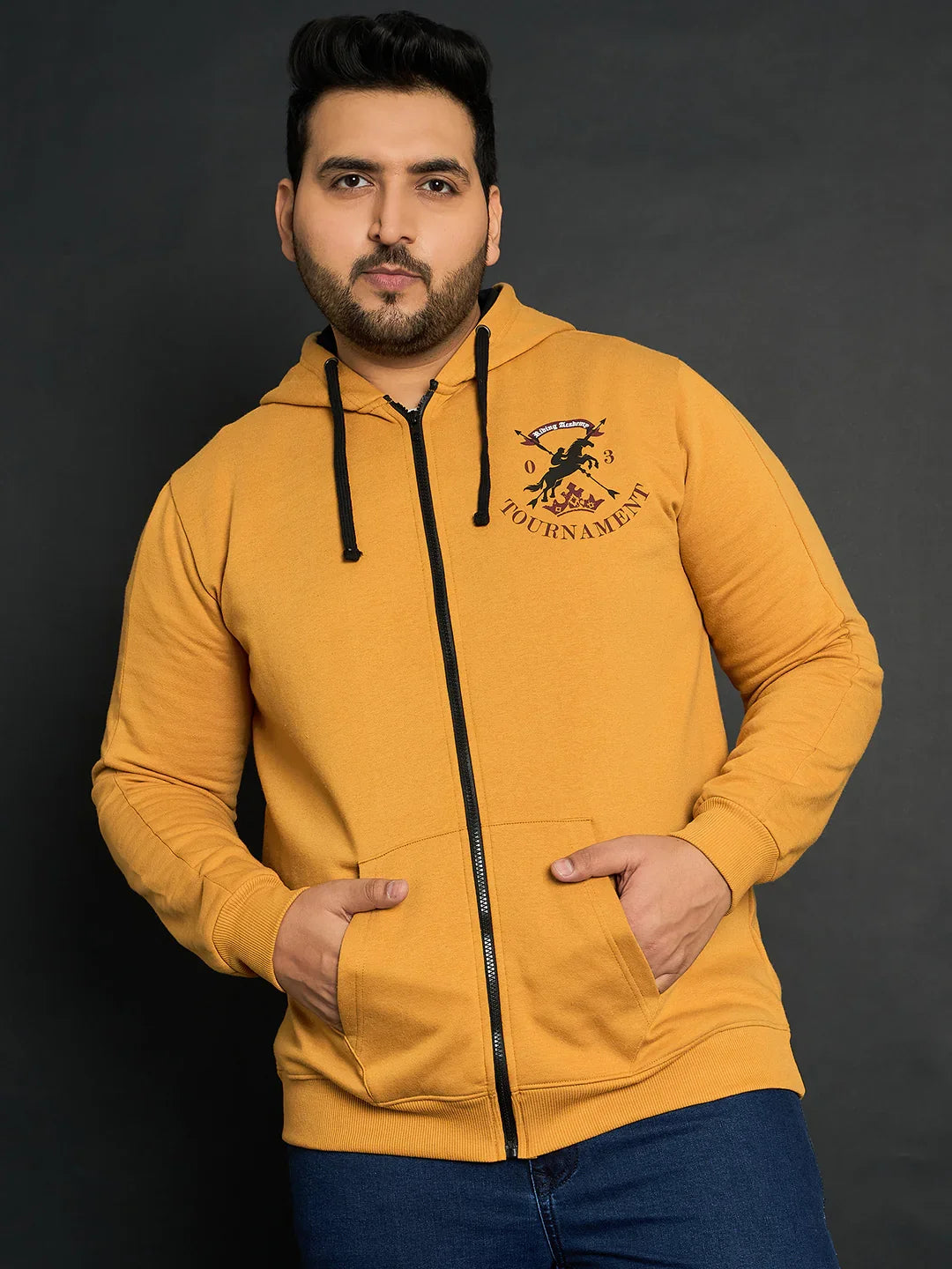 Men Plus Size Rinconada Solid Sweatshirts - bigbanana