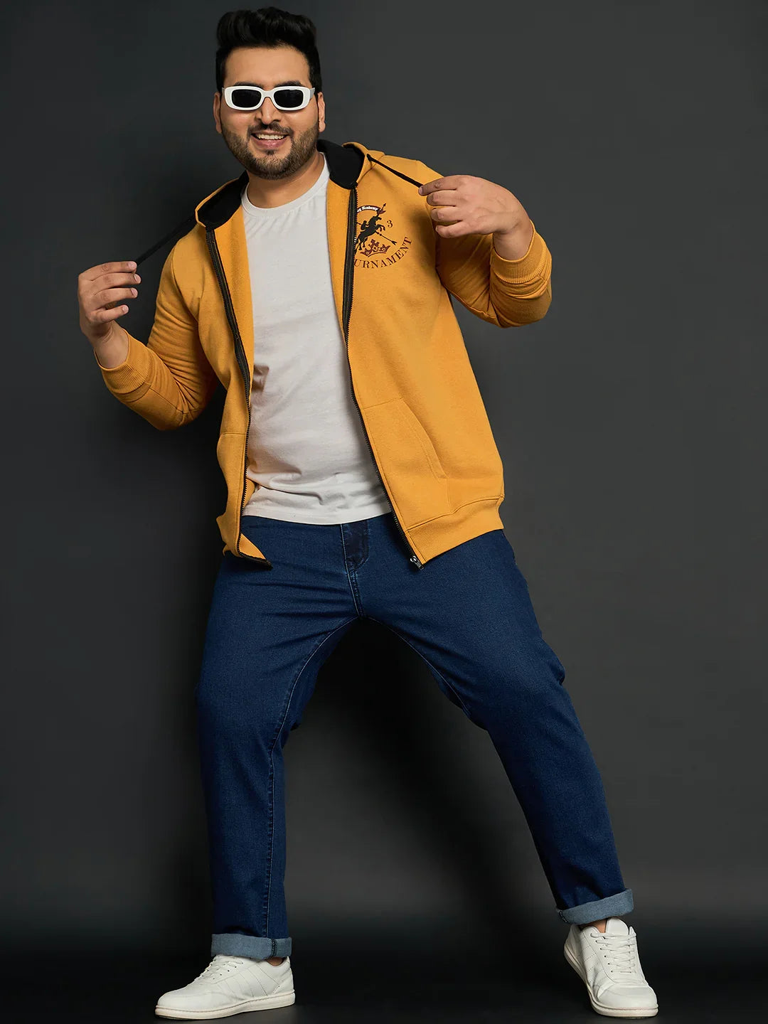 Men Plus Size Rinconada Solid Sweatshirts - bigbanana