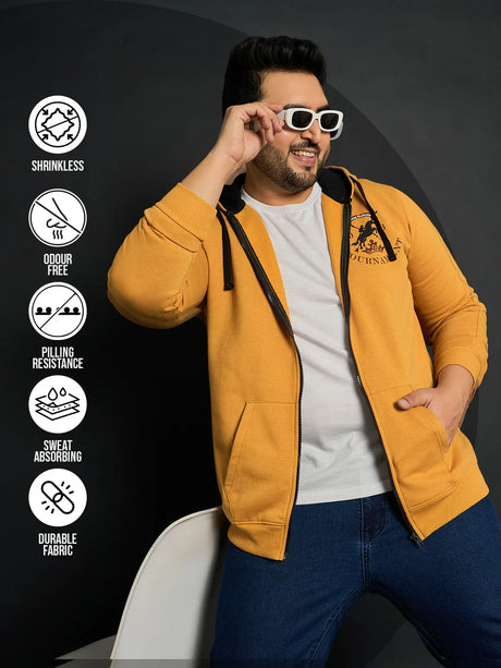 Men Plus Size Rinconada Solid Sweatshirts - bigbanana