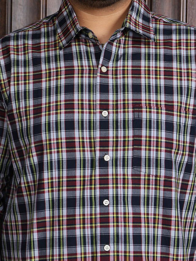 Men Plus Size Roller Checked Shirt - bigbanana